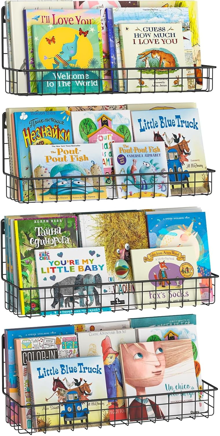 dsvcdv JKLCH LTKIF 24 Inch Wall Mounted Kids Bookshelf Floating Metal ...