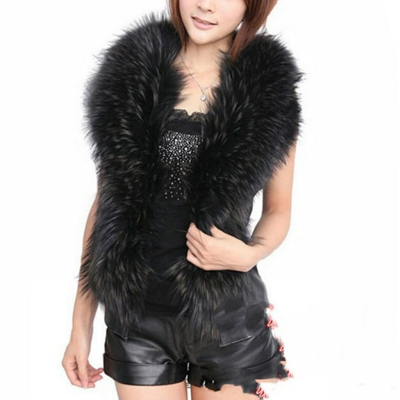 dtydtpe jackets for women leather jacket women women fashion plus size solid sleeveless fur neck vest coat jacket winter coats for women
