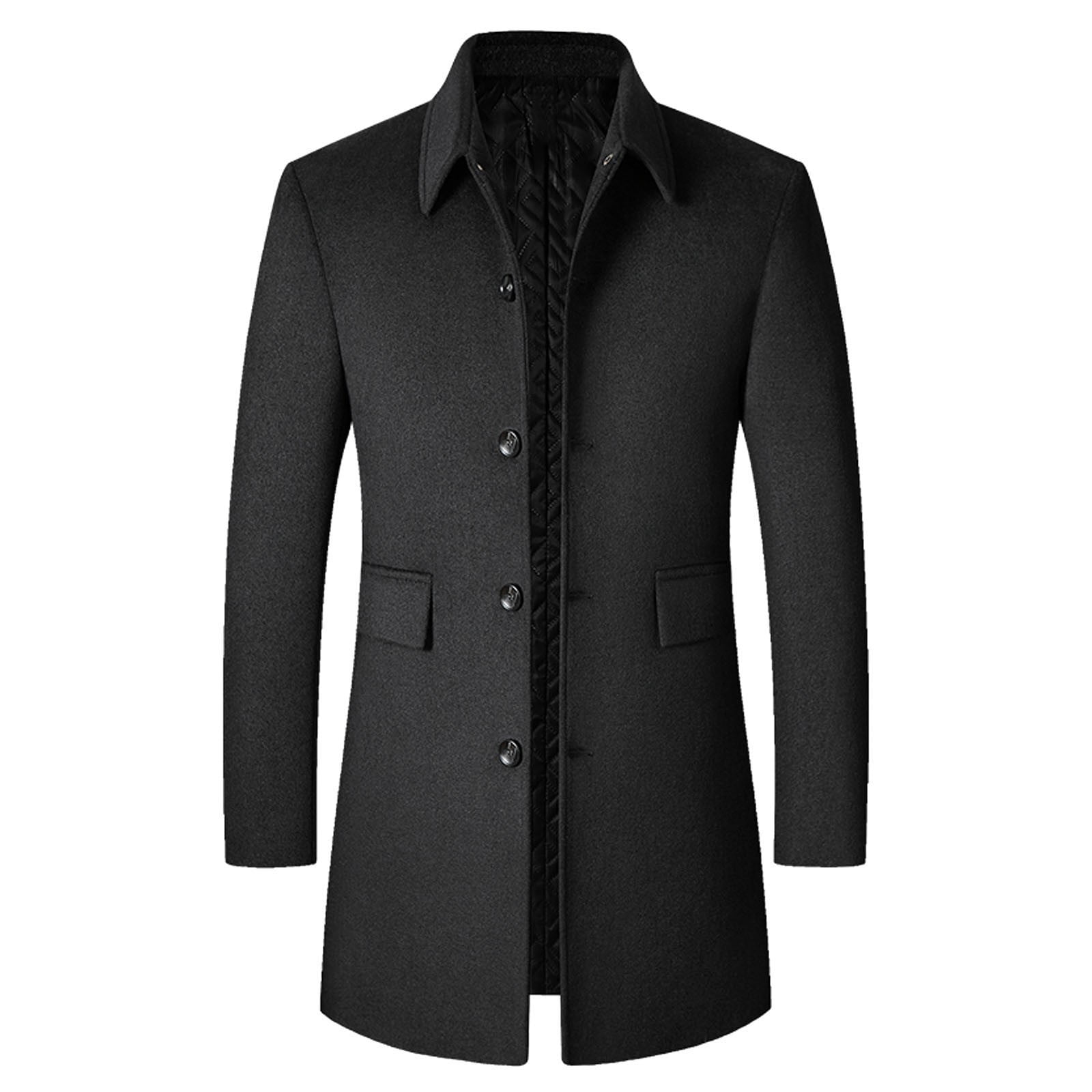 dtydtpe winter jackets for men mens autumn and winter casual fashion coat mid length smooth