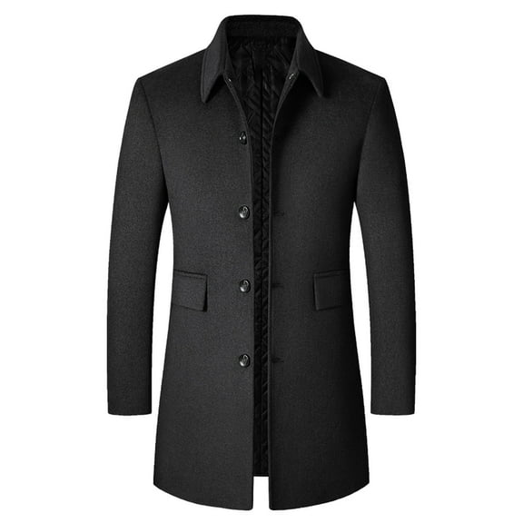 dtydtpe winter jackets for men mens autumn and winter casual fashion coat mid length smooth lapel woolen trench coat thickened mens coat jackets for men