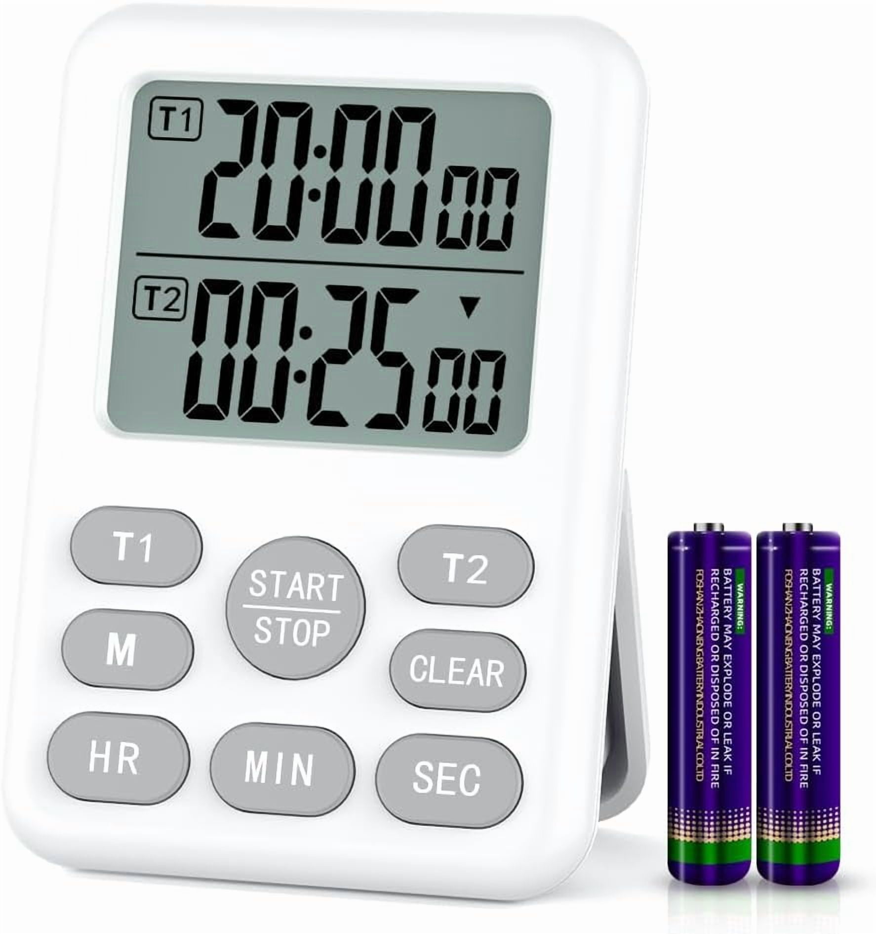 dual kitchen timer digital - 2 channel for cooking with alarm, large ...