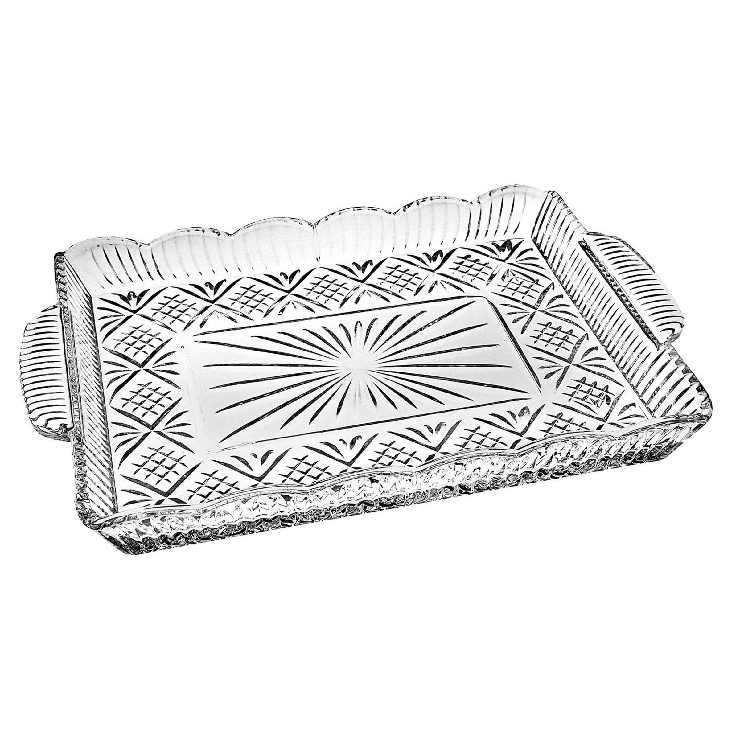 Classic Rectangular Clear Crystal Decorative Tray