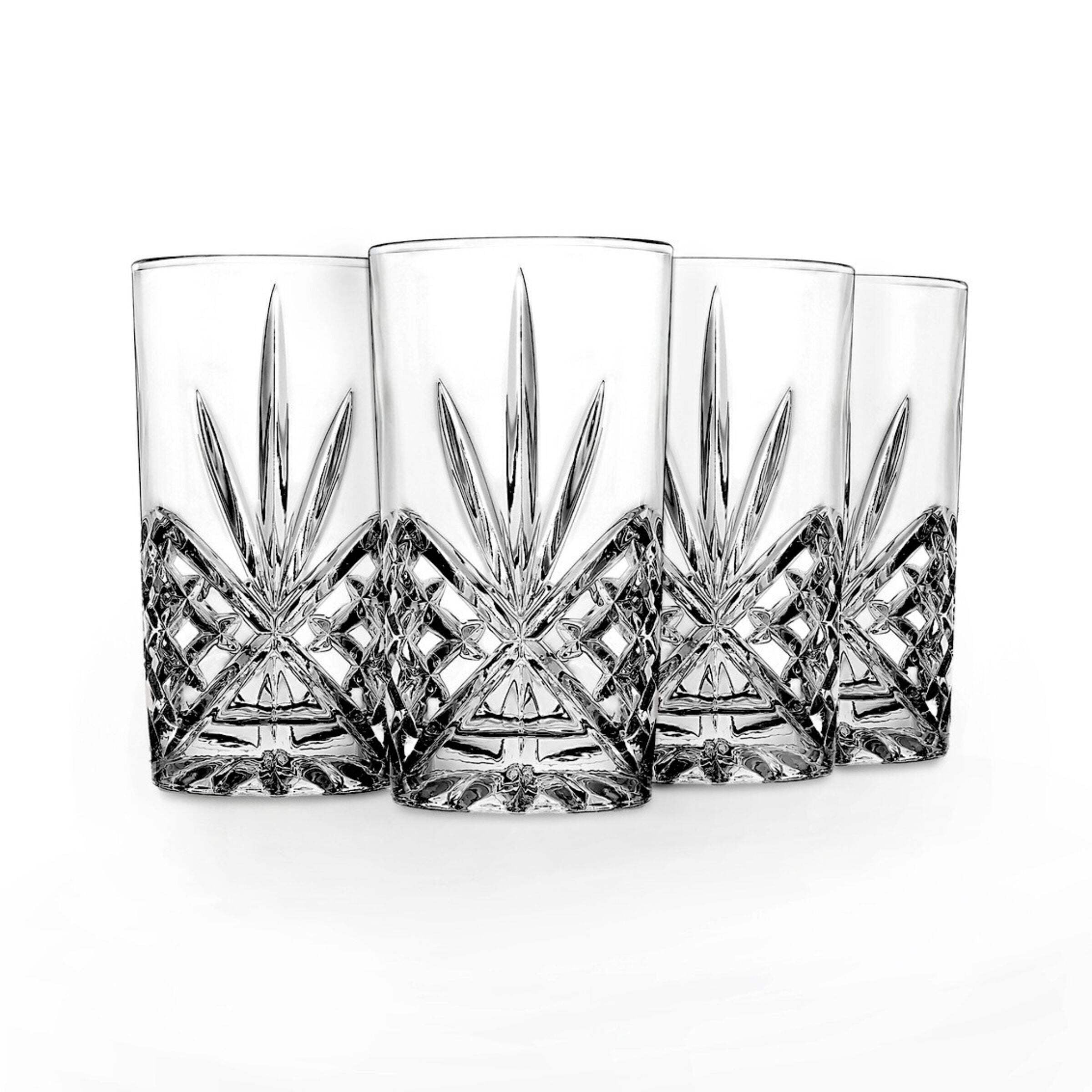 Dublin Crystal Cut Clear Highball Glass Set of Four