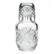 Godinger Bedside Night Carafe - Cup and Bottle to Keep Next To Your Bed for a Handy Midnight Drink, 16oz