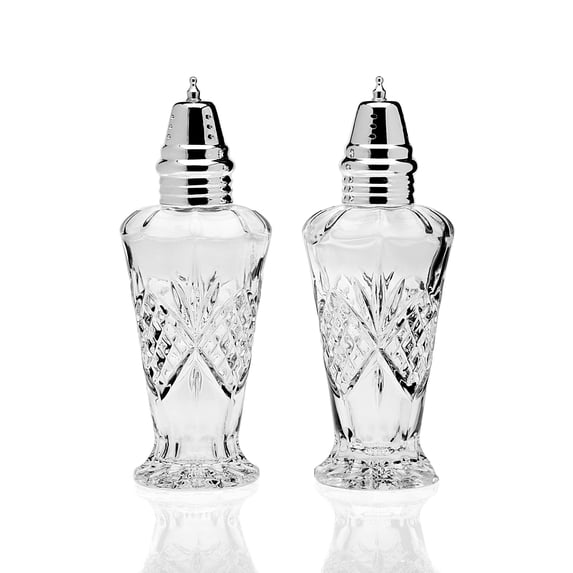 Godinger Dublin Salt and Pepper Shaker Set, Clear