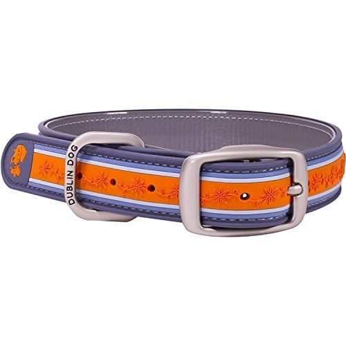 Dublin Dog Co. 17" x 21.5" Wild Flower Collar, Large, Tangerine Twist