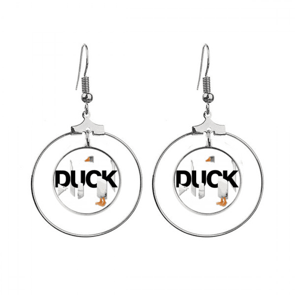 duck cutting partial combination earrings dangle hoop jewelry drop circle