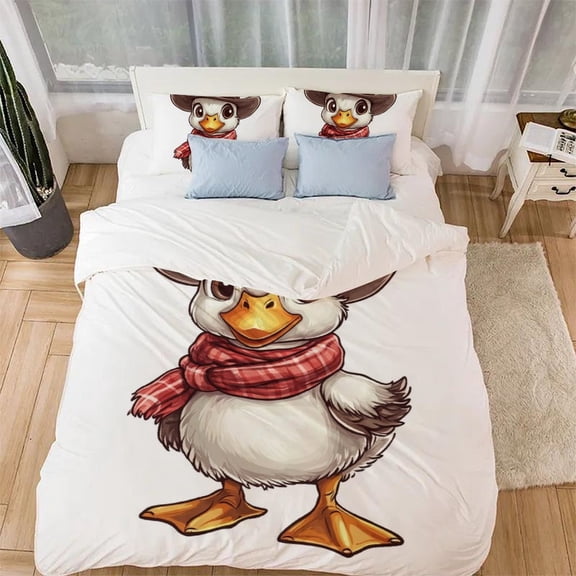 duckling Comforter Covers 3D Printed Duvet Cover Quilt Cover Bedding Set Microfiber for Childrens And Adults with Pillowcases 3 Pieces with Zipper Closure(68"x86")