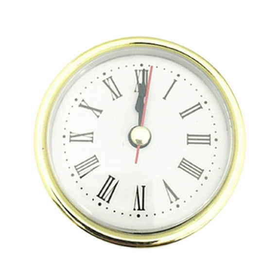 duixinghas 6.5cm Quartz Decorative Clock Insert with Golden Trim and White Dial, Eye Catching