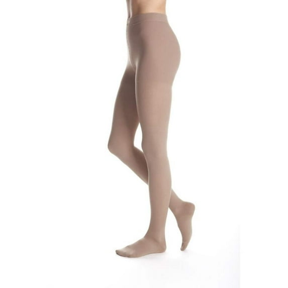 duomed Advantage Soft Opaque 15-20 mmHg Maternity Pantyhose Closed Toe Compression Stockings, Beige, Medium, Petite
