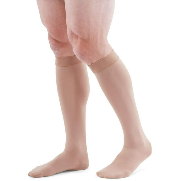 duomed Advantage Soft Opaque 30-40 mmHg Knee High Closed Toe Compression Stockings, Beige, XXL, Standard