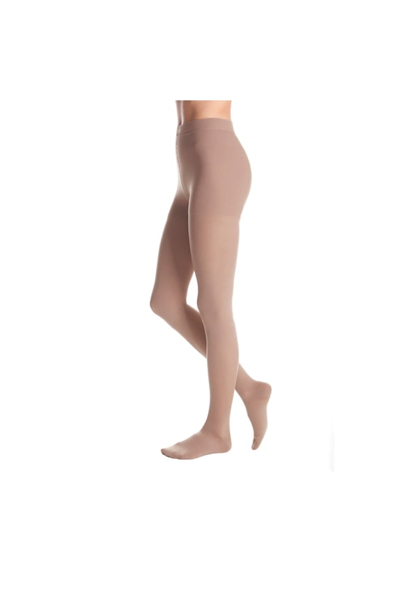 duomed Advantage Soft Opaque 30-40 mmHg Pantyhose Closed Toe Compression Stockings, Beige, XXL, Petite