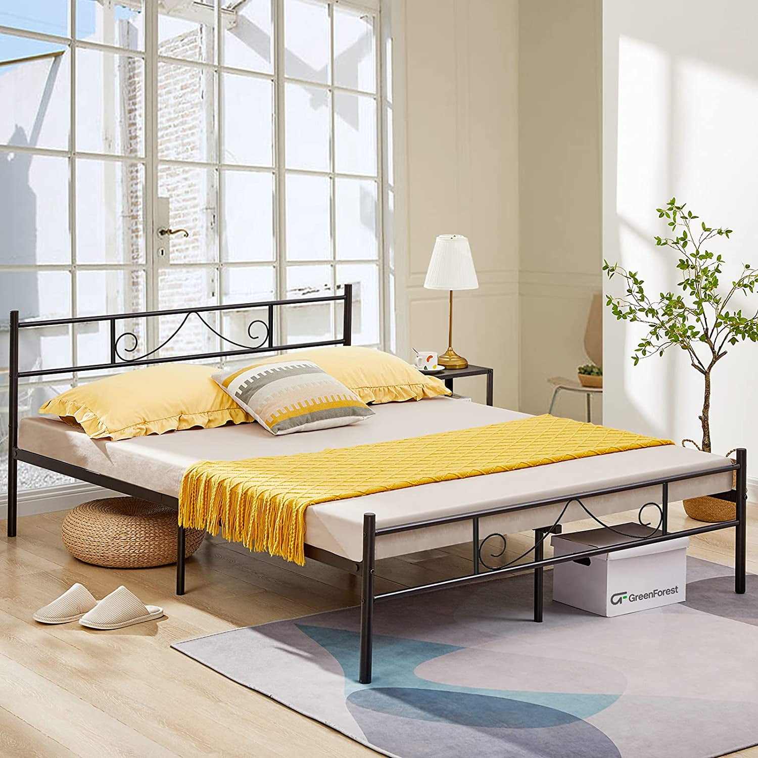 Durable Aingoo Full Size Bed Frame Metal Platform Bed Frame With