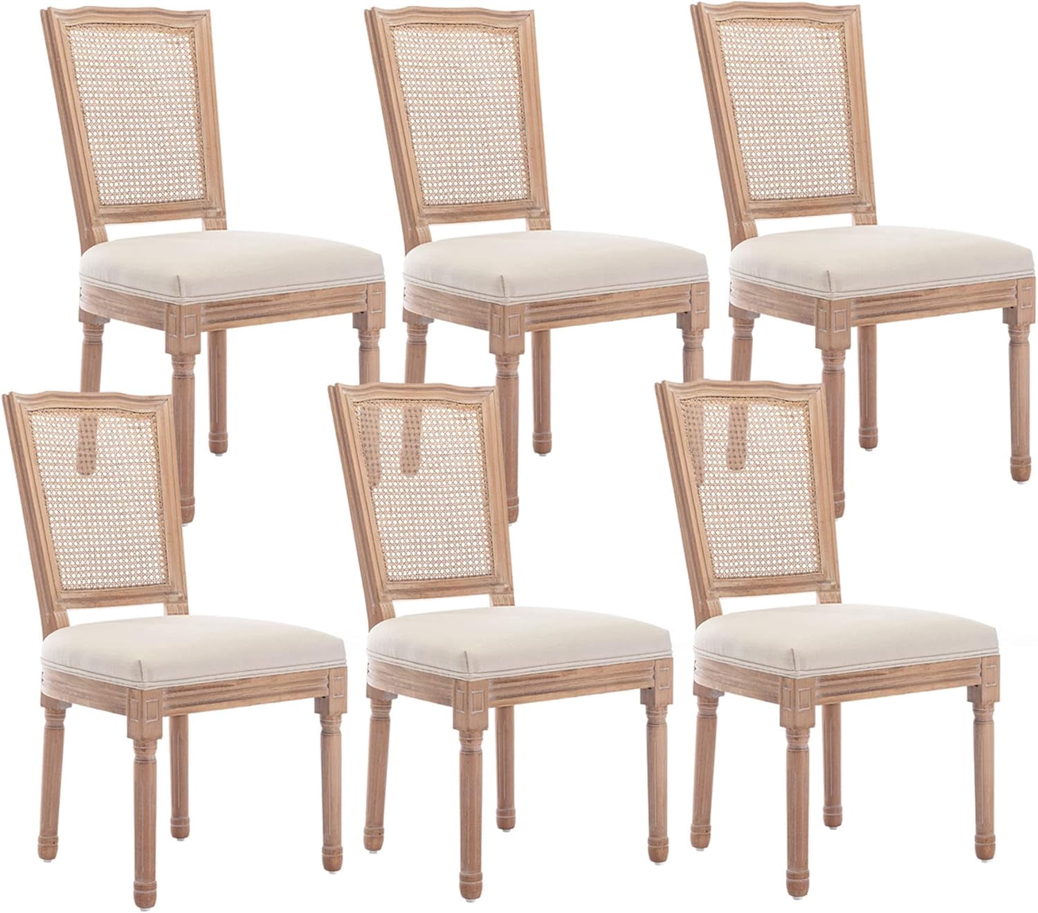 durable Bonzy Home French Country Dining Chairs Set of 6 Upholstered ...