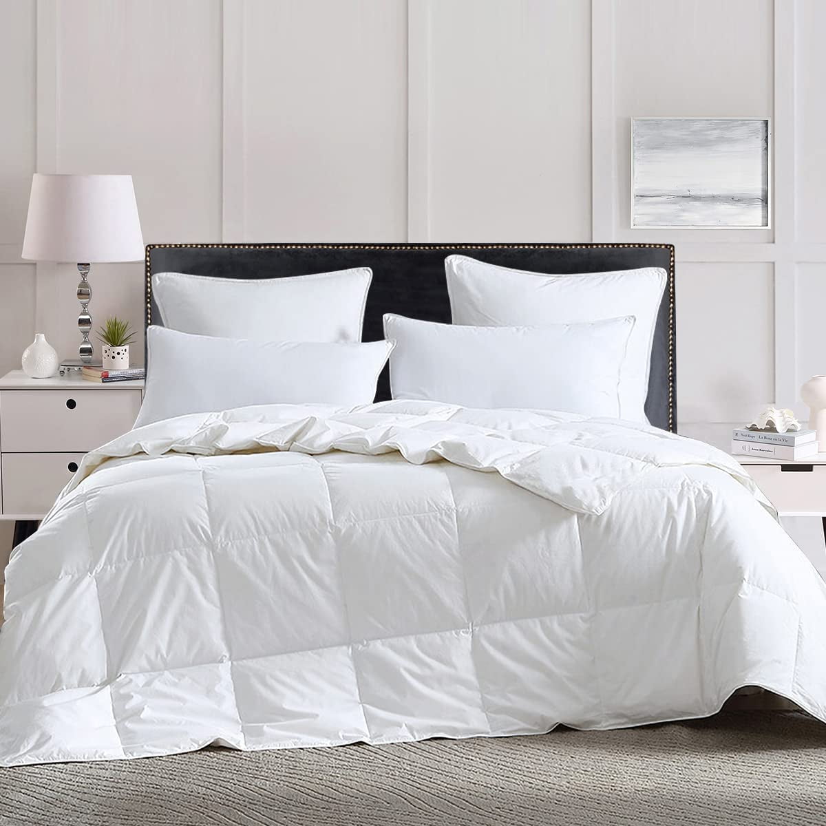 Dorrin Nessin All Season Pinch Pleated Feather Down King Size Comforter