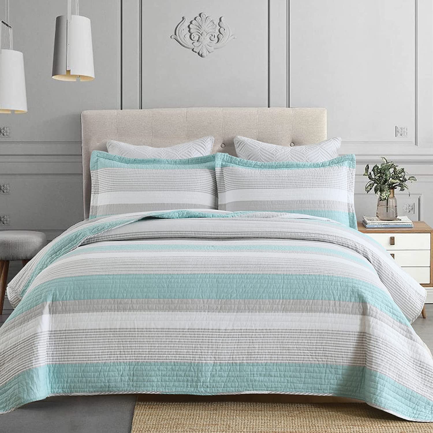 durable Finlonte Quilts Queen Size 100 Cotton Lightweight Queen Quilt