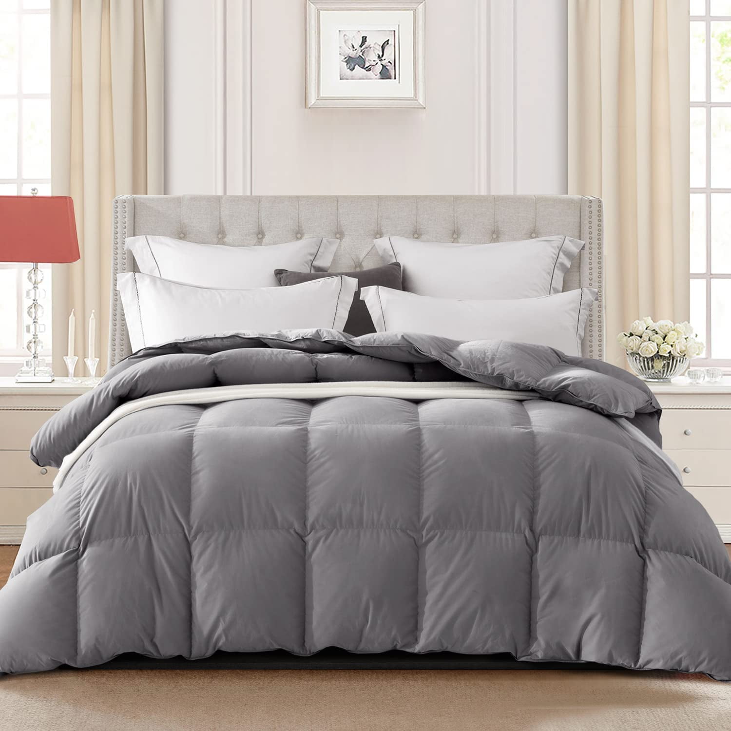 durable Goose Down Comforter King Size All Season Duvet Insert Ultra