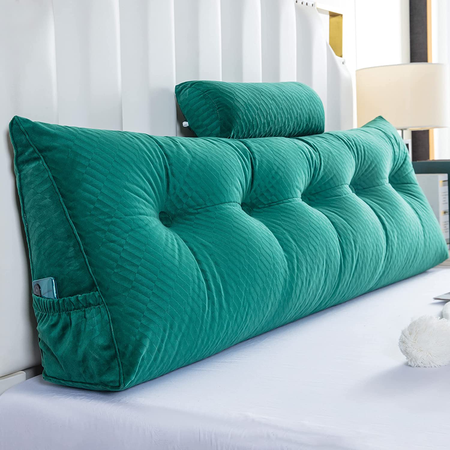 durable Headboard Pillows + Head Roll Pillows Bed Rest Reading Pillows