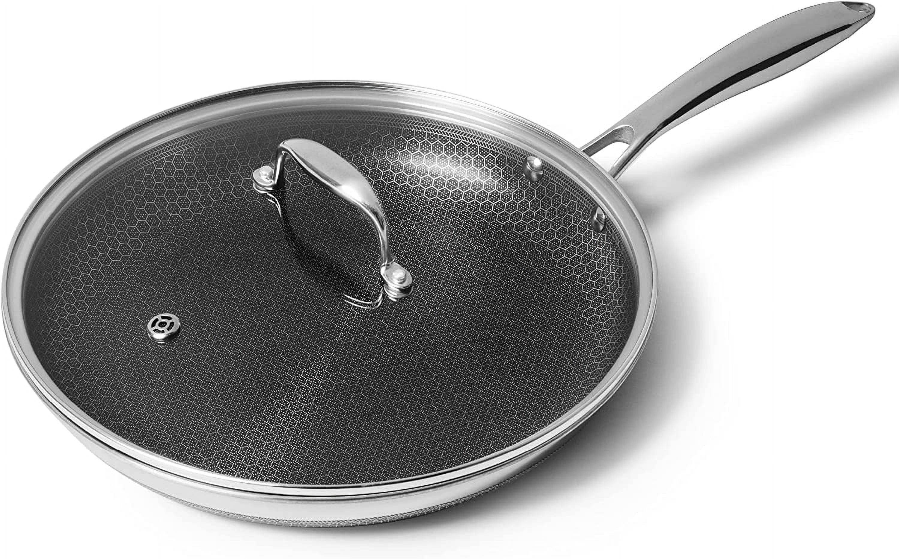 durable HexClad 12 Inch Hybrid Stainless Steel Frying Pan with Cooking