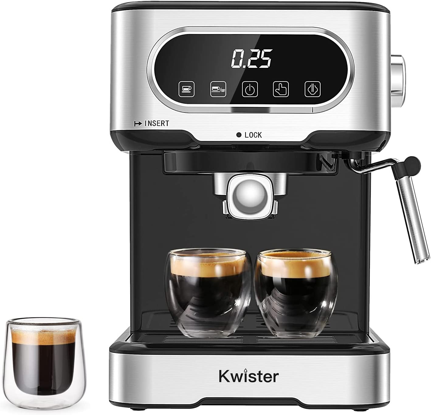 durable Kwister Espresso Machine 15 Bar Espresso and Cappuccino Machine