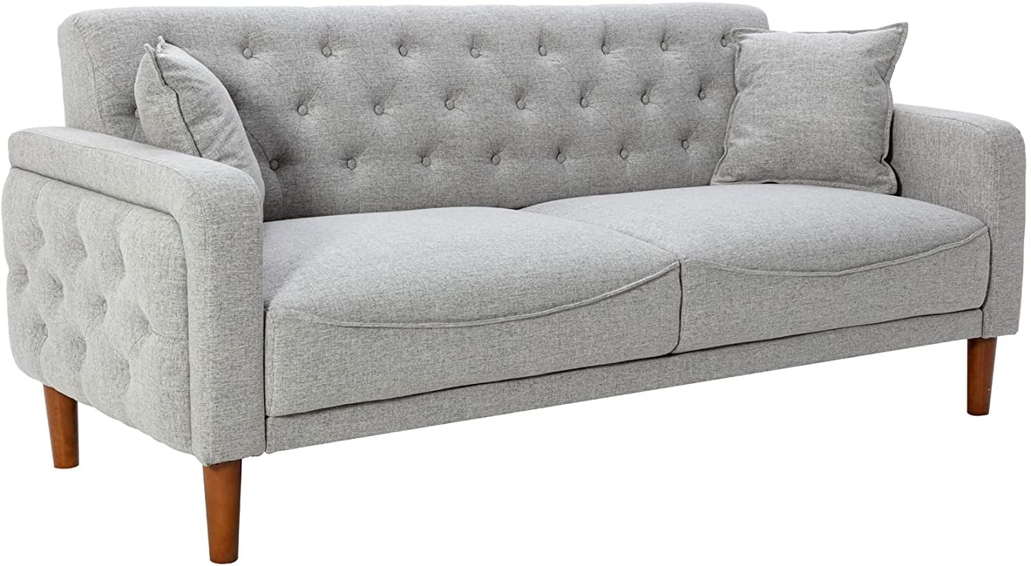 durable Linen Fabric Sofas and Couches 78 Inches Long Mid Century