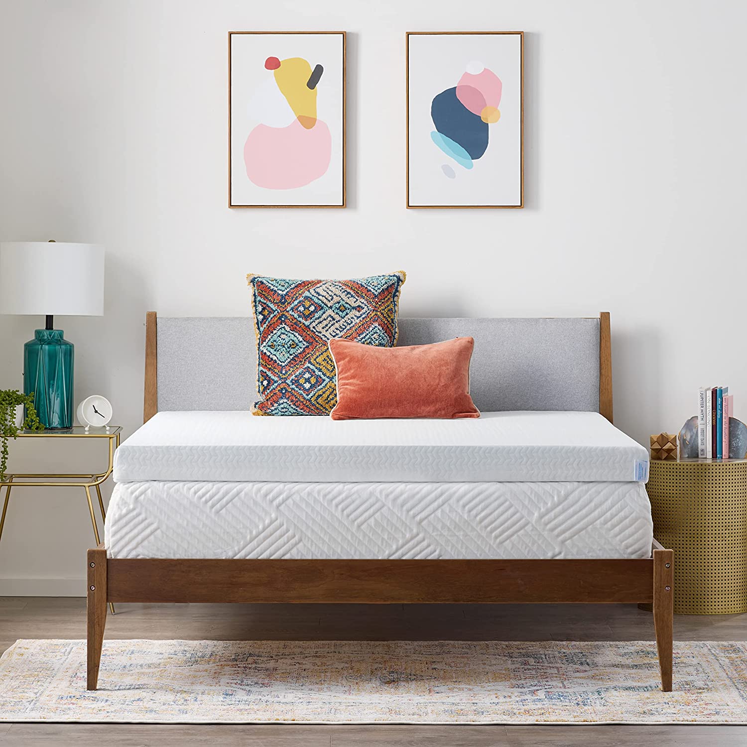 durable Linenspa 3 Inch Convoluted Gel Swirl Memory Foam Mattress