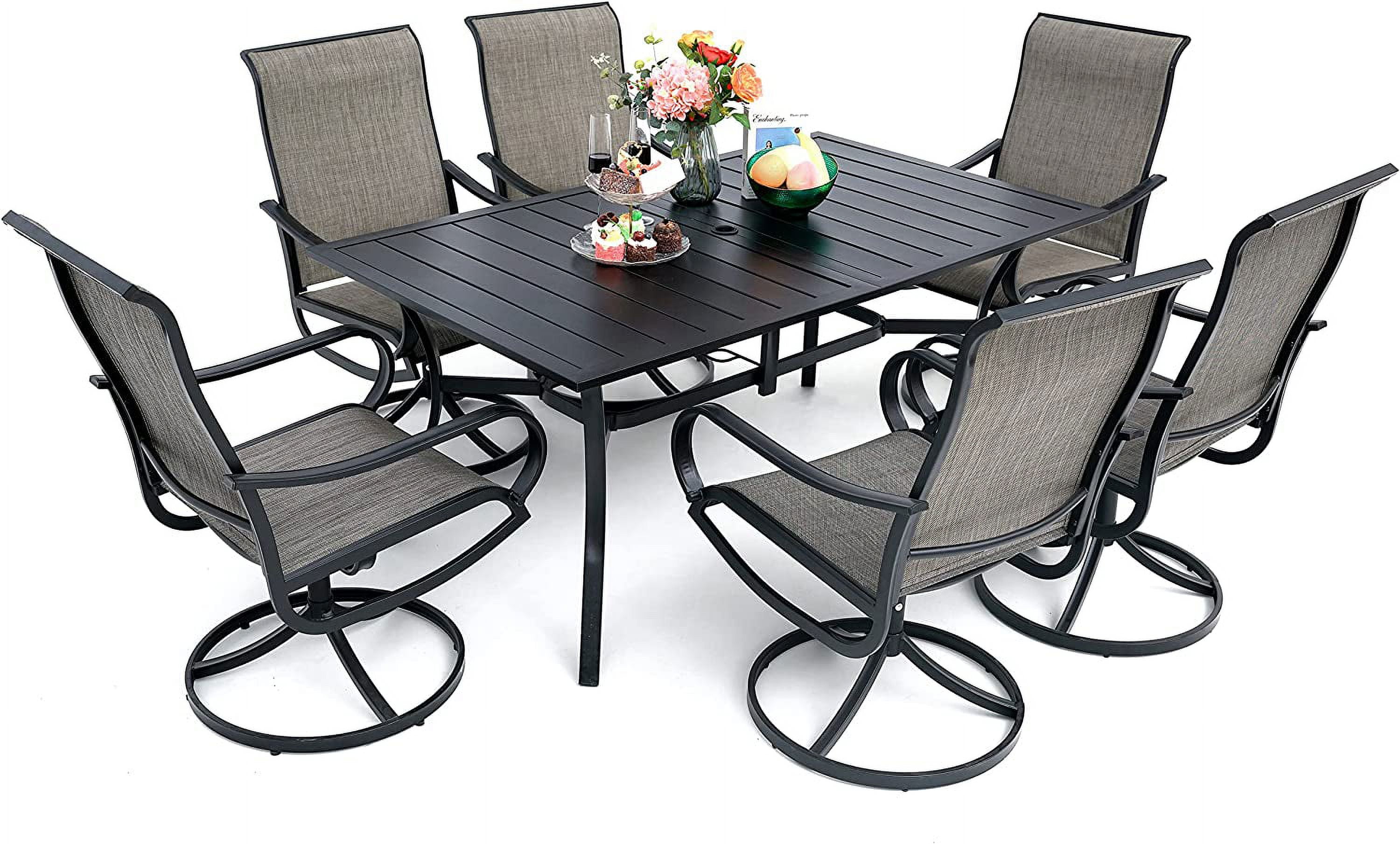 durable Patio Dining Chairs Set of 6 Outdoor Bistro Swivel High Back