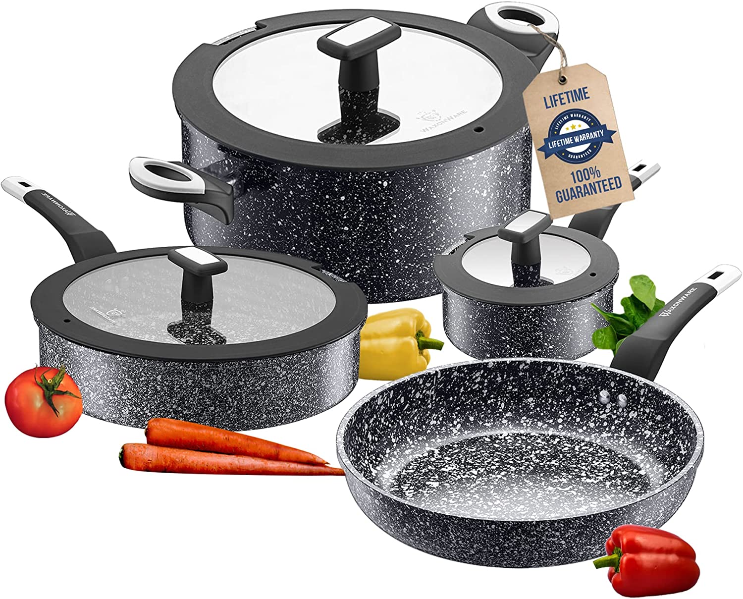 durable Premium Ceramic Cookware Set Granite Ceramic Pots and Pans Set