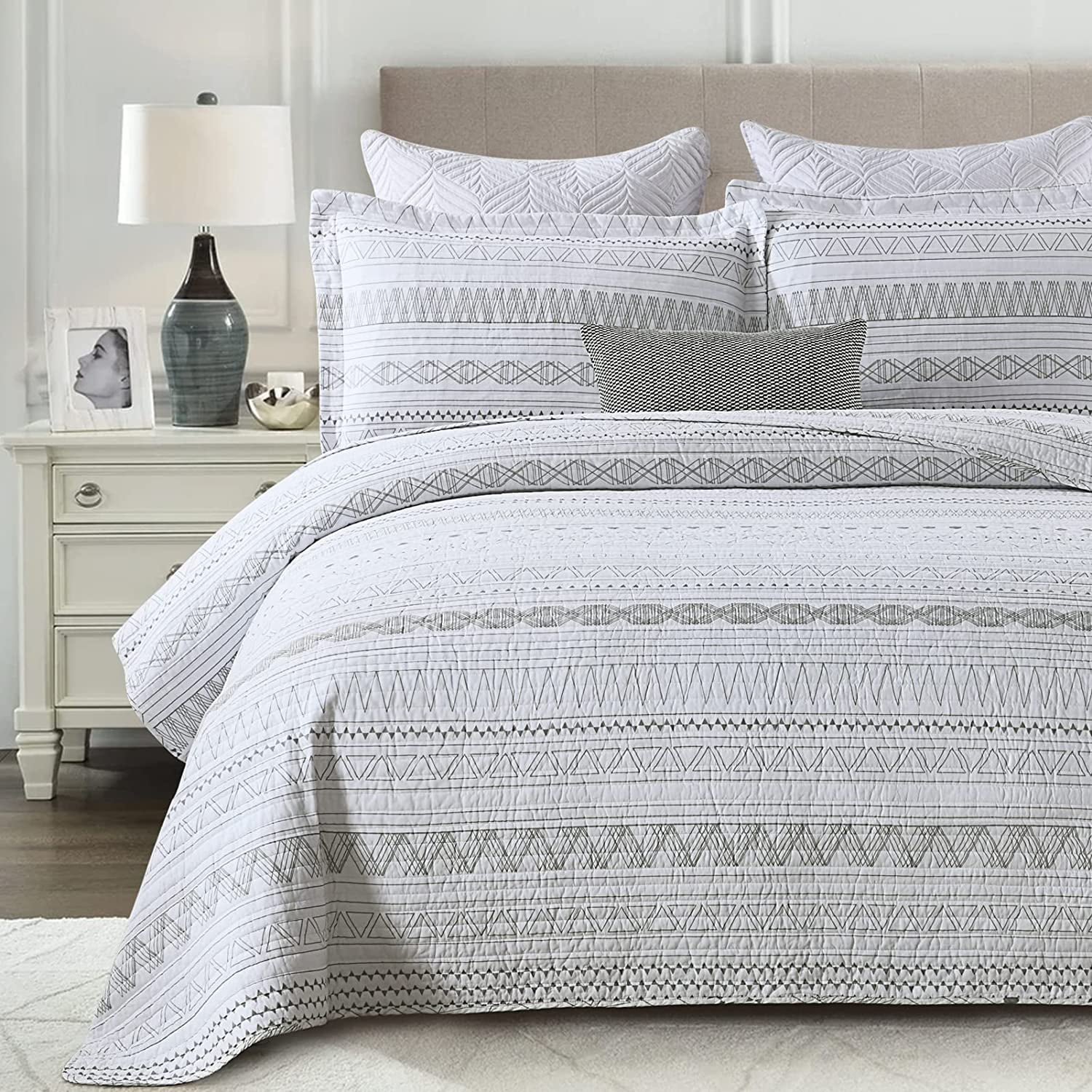 durable SahSahCasa Quilt King Size King Quilt Set Navy Blue Quilt 100