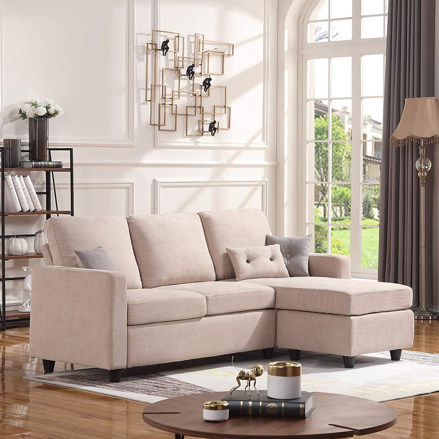 durable Sectional Sofa L Shaped Couch with Reversible Chaise Sectional