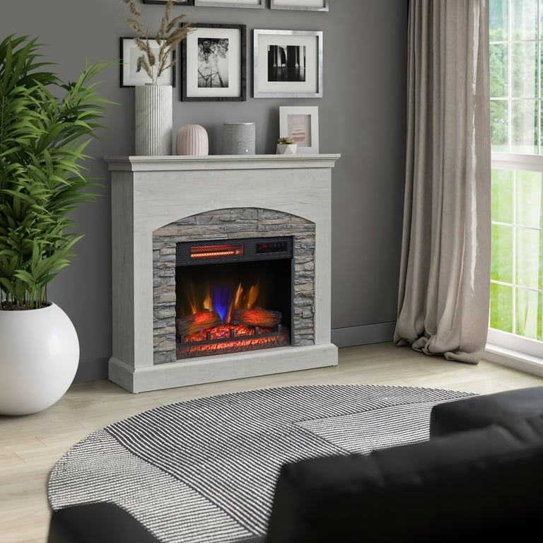 duraflame® Wall Mantel Electric Fireplace, Fairfax Oak - Walmart.com