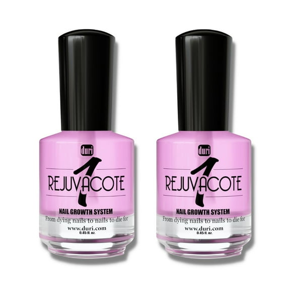 Duri Rejuvacote 1 Nail Growth Therapy System Base & Top Coat, Hardening, Damage Repair, Strengthener, 0.45 fl oz, 2 Pack