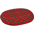 thumbnail image 1 of duro-med 18-inch molded foam ring donut seat cushion pillow, plaid, 1 of 4