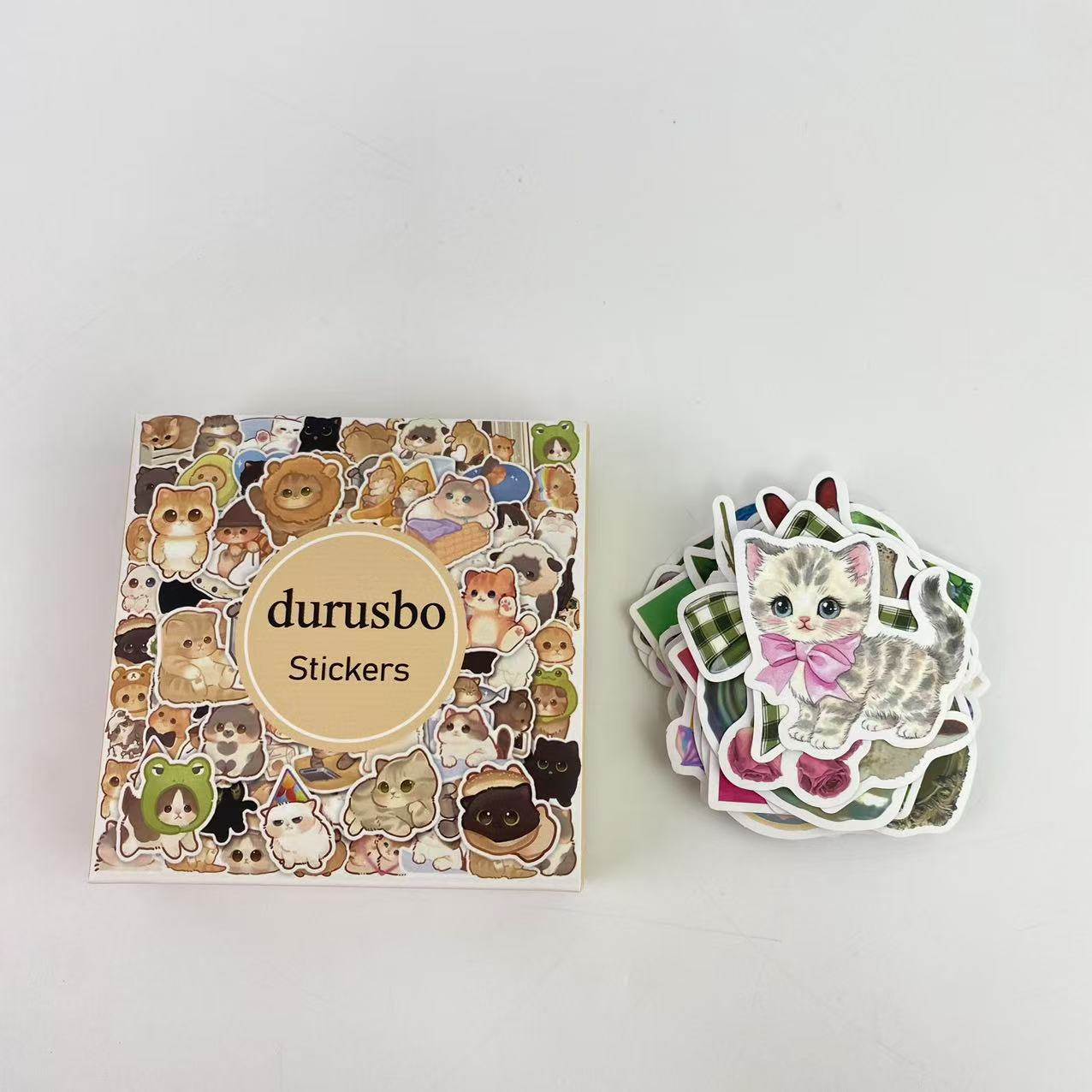 durusbo Stickers,Cute Cat Stickers, Vinyl Waterproof Aesthetic Stickers ...