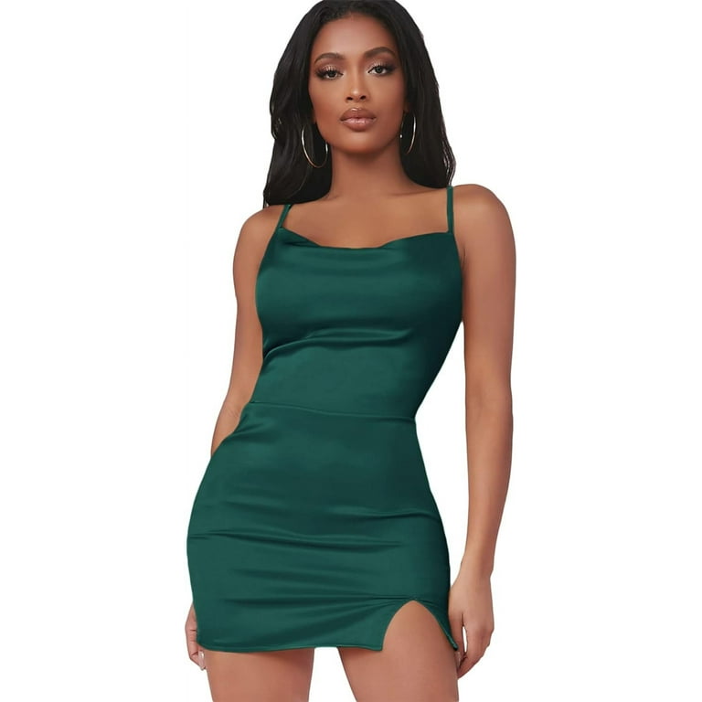 Drape neck bodycon cami dress hotsell