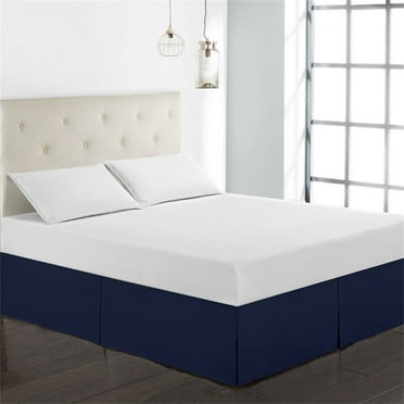 dust-proof Bed Skirt,Pleated Dust Ruffle Wrinkle and Fade Resistant Three Fabric Sides Wrap Around Elastic Solid Ultra-Soft Drop-A-Full(137X190CM)