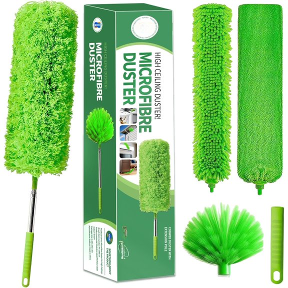 dusters for Cleaning extendable Long Handle,Webster Cobweb Duster with Extension Pole,Spider Web Remover Brush with Pole,Outdoor Web Cleaner Outside for use  Ceilings, cabinets, Walls, Light