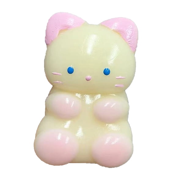 dutauuu 1 Pc Handmade Feline Silhouette Sensory Fidget Accessory, Ice Cream Creamy Texture Handout for Events, Pastel Cat Desk Gadget for Quiet Engagement, Unique Artisan Party Bag Filler