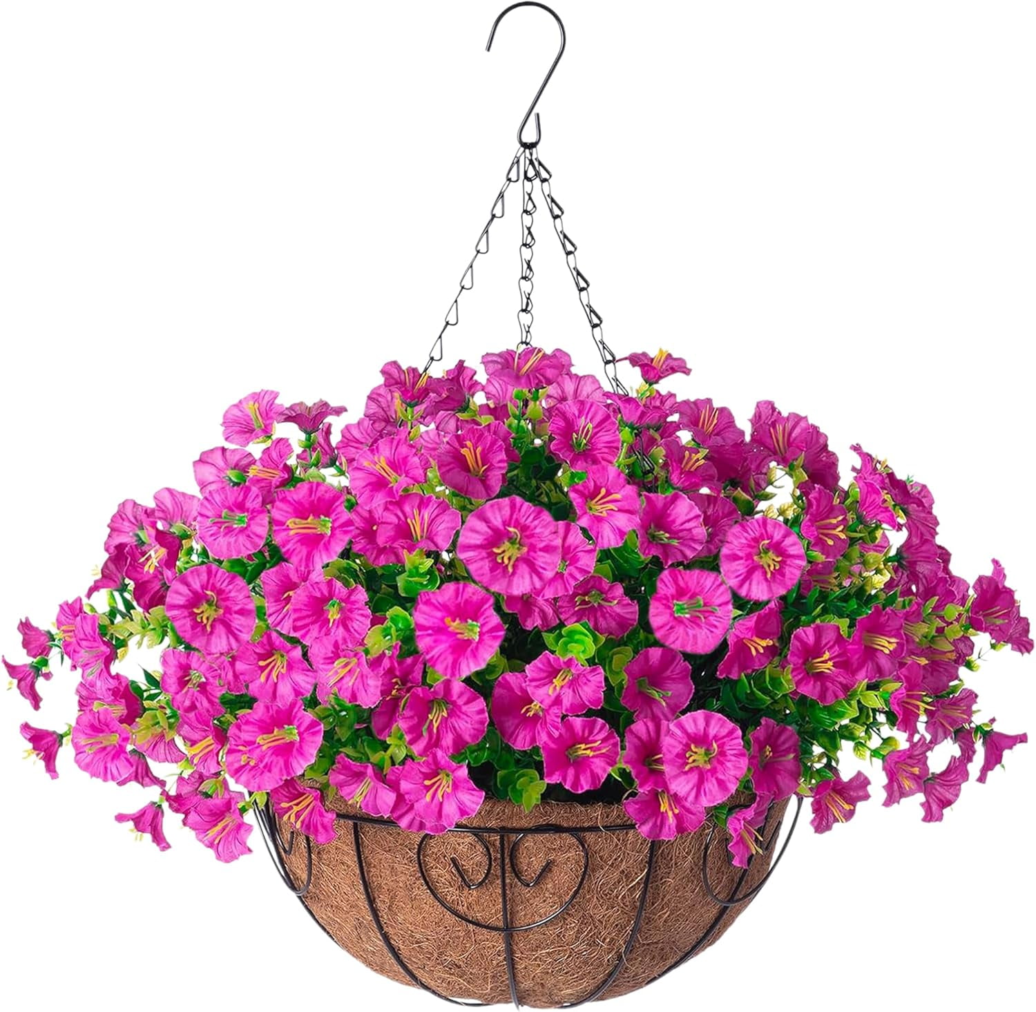 dvbiyno Artificial Fake Hanging Outdoor Plants Flowers Basket for ...
