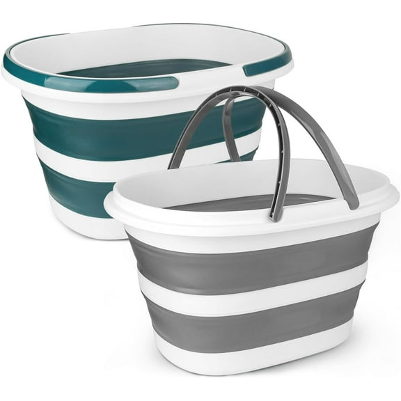 Collapsible Mop Bucket with Handle for Cleaning, 16L(4.2 Gallon) Silicone Square Mopping Bucket for Windows Cleaning or Car Washing, Cleaning Supplies Organizer Plastic Bucket for Storage