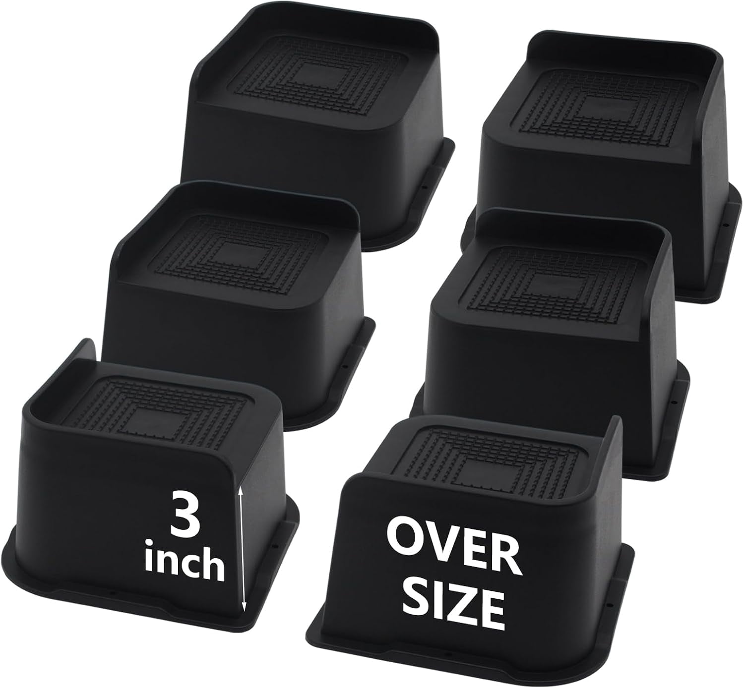 Chair 4 Risers dvbiyno HANIHUA 4 Pack Brown Bed Risers 4 inch Heavy Duty Oversized ...