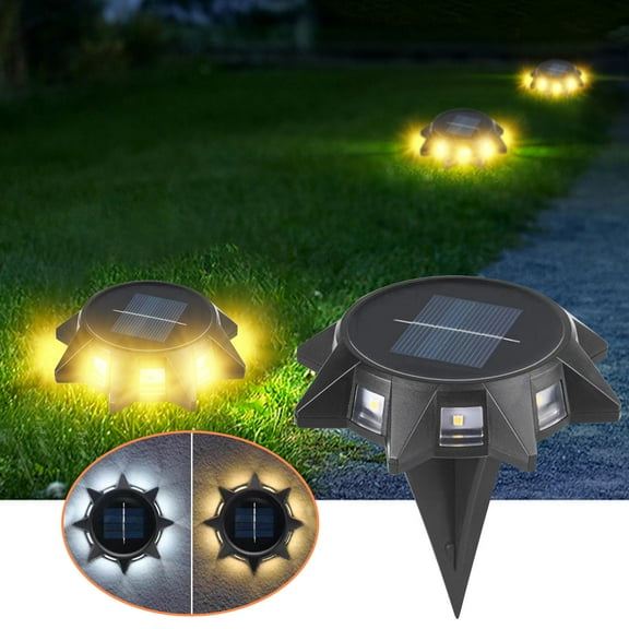 dvypyn LED Solar Lights Underground Buried Garden Roadway Outdoor Wall Lamp 8 LED Solar Lights As show