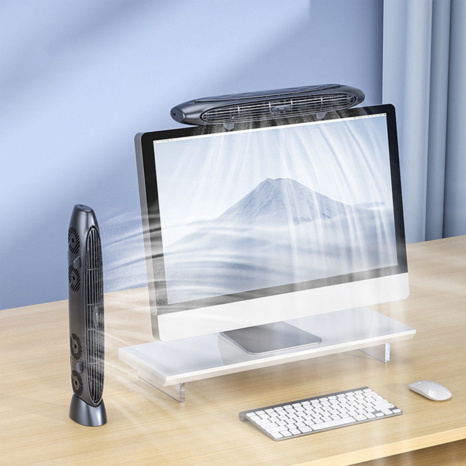 dvypyn Screen Fan Computer Hanging Screen Desktop Office Laptop ...