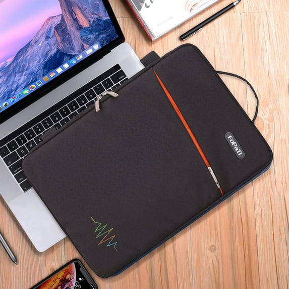 dwsnxt 12.1 Inch Laptop Sleeve with Shoulder Strap, Blue Ultra-Thin Computer Case, Water-Resistant Handbag for Men & Women, Universal Fit with Plush Lining Black