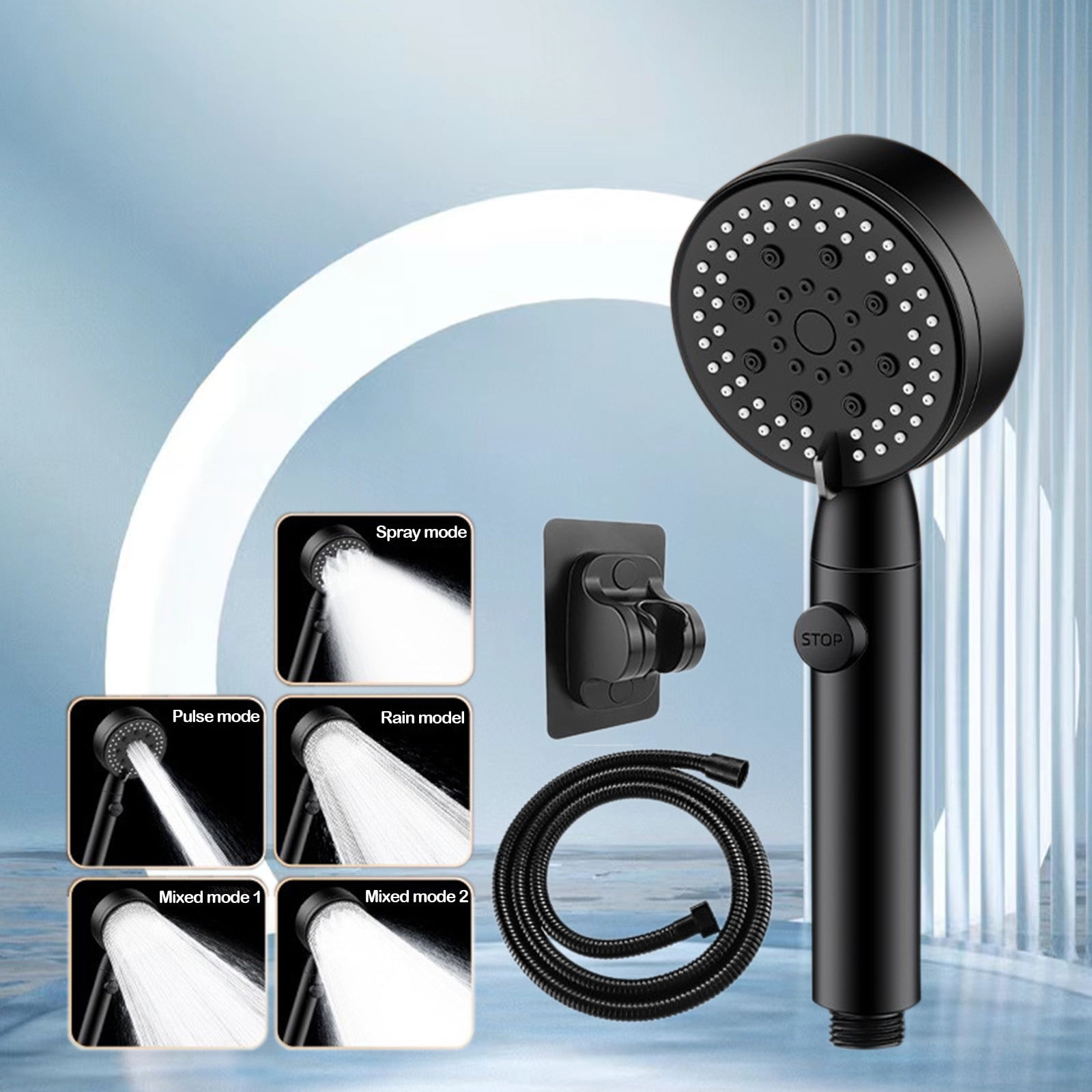 dwsnxt HighPressure Universal Handheld Shower Head with Turbocharged Water Volume and 5 Spray