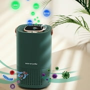 dwsnxt Portable Air Purifier with HD LED Display and Dual Filtration System for Allergens, Pet Dander, and Odor Elimination in Small Rooms Green