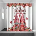 thumbnail image 1 of dwsnxt Valentine's Day Shower Curtain Set with Romantic Red Rose Heart Design, Polyester Bathroom Accessories with Hooks for a Love-Filled Decor Multicolor, 1 of 6