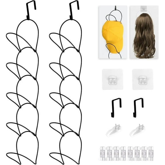 dxynlg 20 Pack Metal Hat Wig Hanger Stand Organizer for Multiple Wigs - Heavy Duty Space-Saving Storage Rack for Hats  Scarves (White)