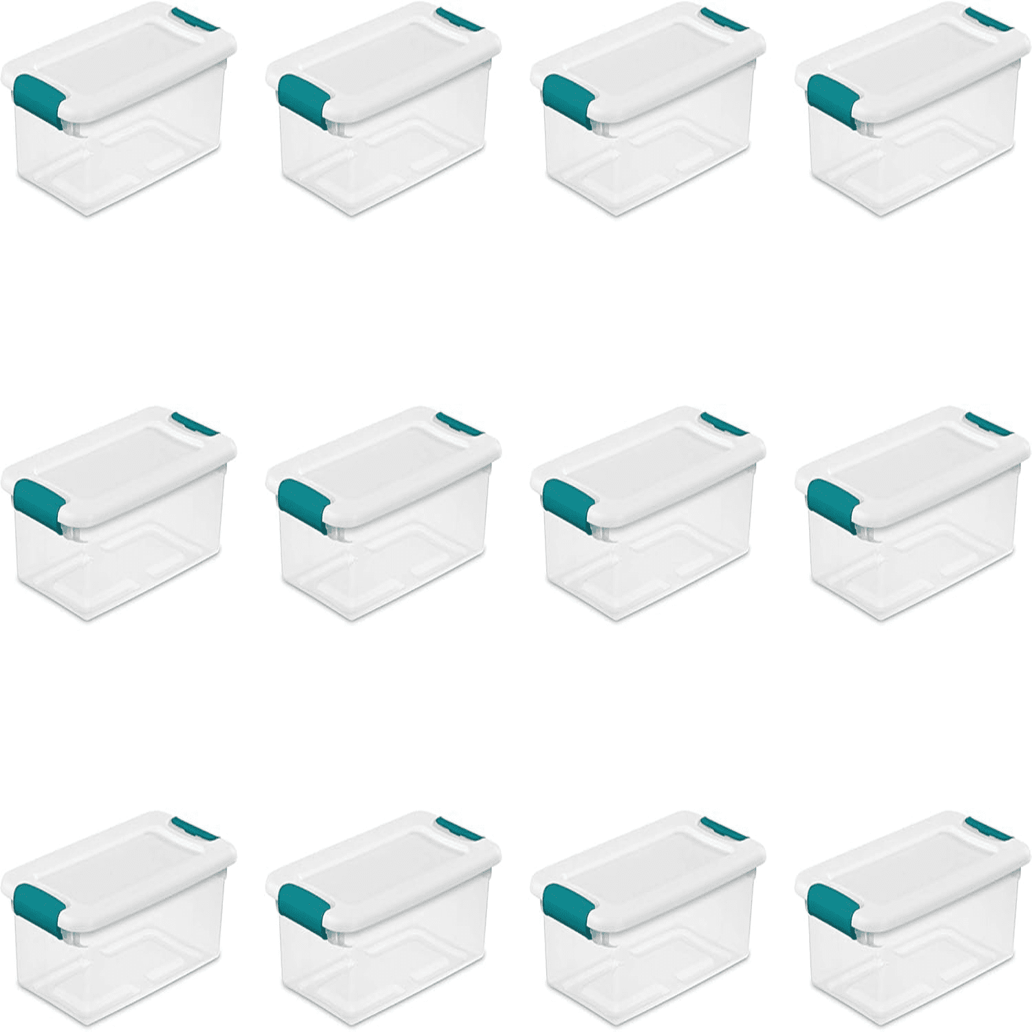 dxynlg 6 Qt Latching Storage Stackable Bin with Latch Lid Plastic ...
