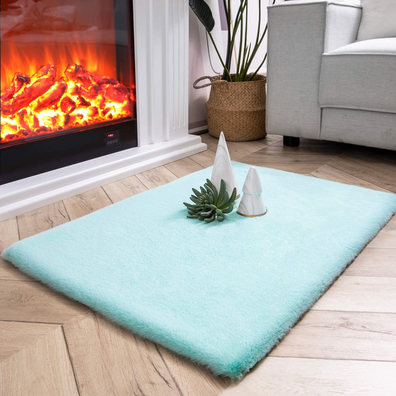 dxynlg Ashler Ultra Soft Faux Fur Chair Couch Cover Area Rug for ...